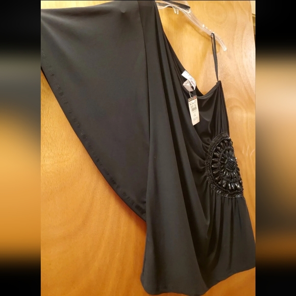 Body Central Lipstick One Shoulder Stretch Top Pullover - Picture 3 of 5